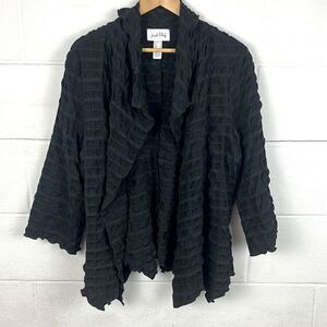 Joseph Ribkoff black crinkle texture cover up